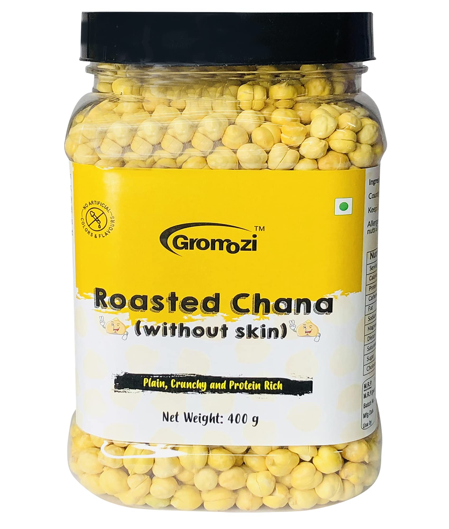 Gromozi™ Roasted Chana Without Skin | Bhuna Chana | Roasted Chickpeas | Roasted Bhuna Chana | Roasted Chhila Chana | Roasted Gram | Healthy Roasted Chana - 400 Grams (B0B9H4SL8N) Amazon Price History, Amazon Price Tracker