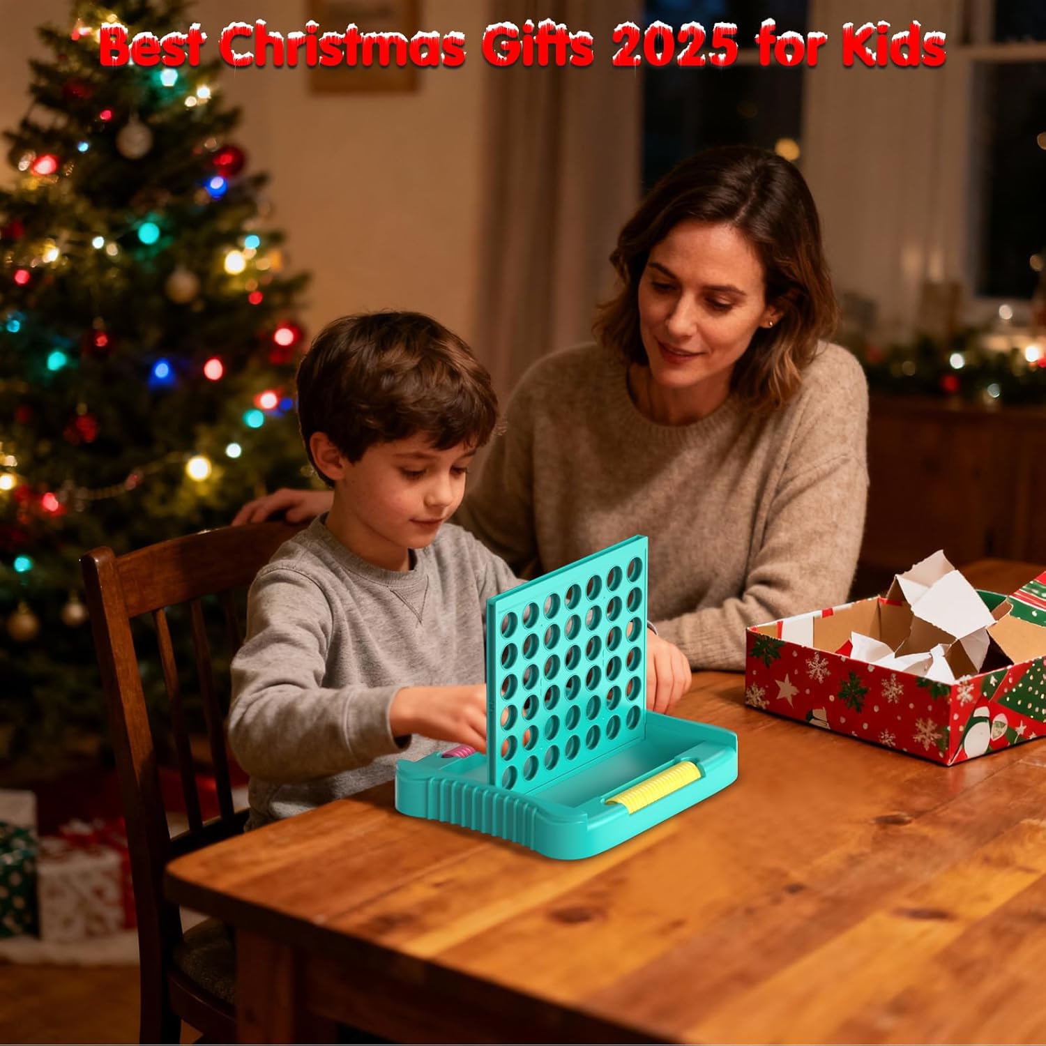 Pup Go 4 in a Row Game, Classic Family Board Game for Kids & Adults, Perfect Educational Toy for Boys Girls Ages 3-8, Portable 2-Player Strategy Games for Travel, Foldable with 6 Spare Discs Green