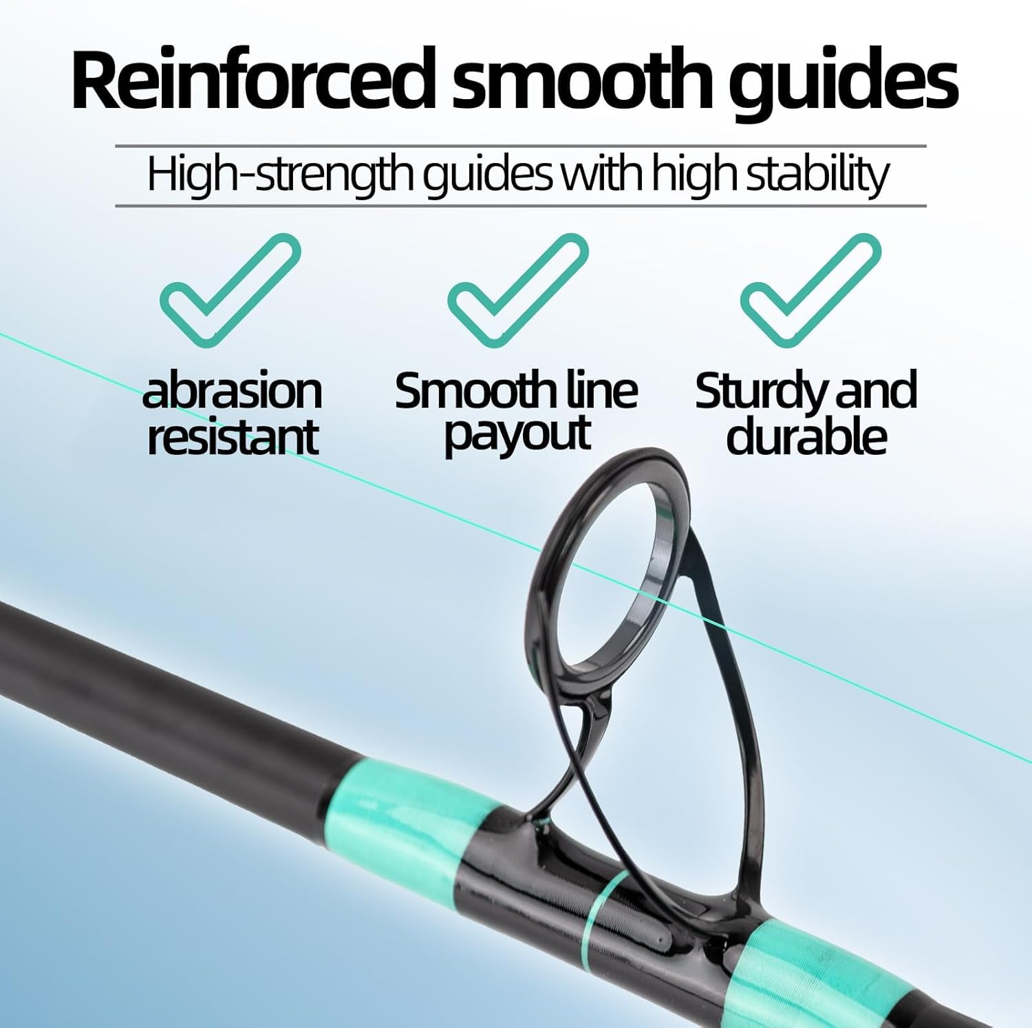 Surf Rod Saltwater 9/10/12/15ft- 4-Piece Carbon Fiber Surf Fishing Rods, Portable Travel Surf Spinning Rod with 20-40lb Power Blue