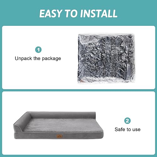 Miniatura 9 de Cama ortopédica para perros grandes, sofá XL para mascotas para perros extragrandes, sofá de espuma de gran apoyo con funda de forro impermeable,