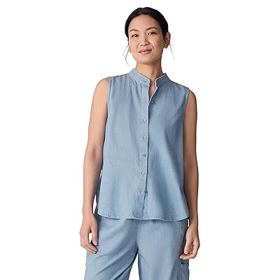 Eileen Fisher Mandarin Collar Shirt Women