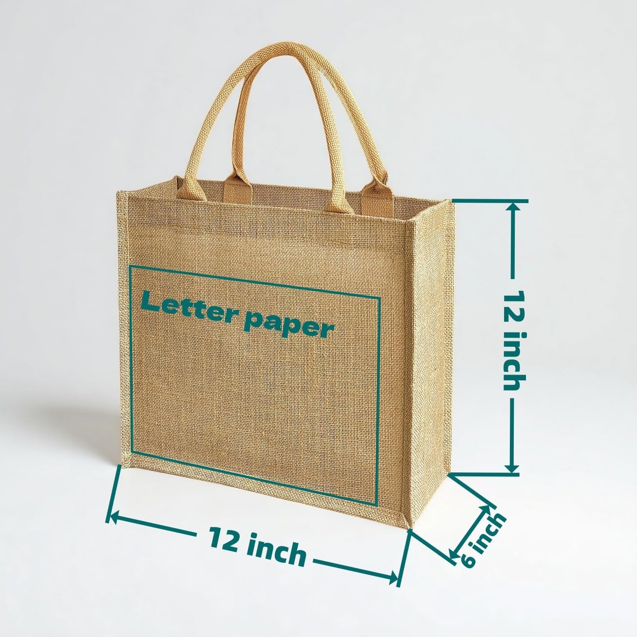 15 Pack Burlap Tote Bags 12x12x6 Inch Natural Jute Handbags with Waterproof Lining, Reusable DIY Gift Bags for Wedding Beach Shopping
