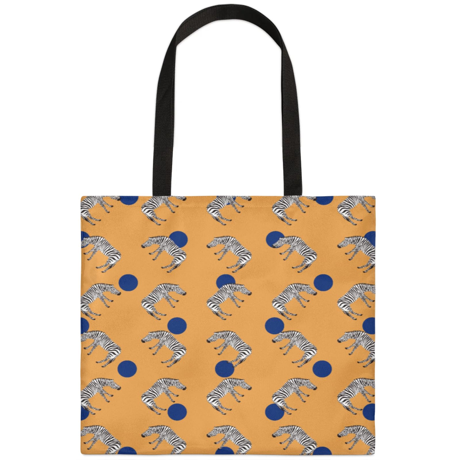 Mularoka Polka Dot Zebras Square Canvas Tote Bag Top Handle Purses Stylish Women Canvas Shoulder Tote Bags Reusable Handbags for Work Travel Picnic Beach Shopping Gym Hiking