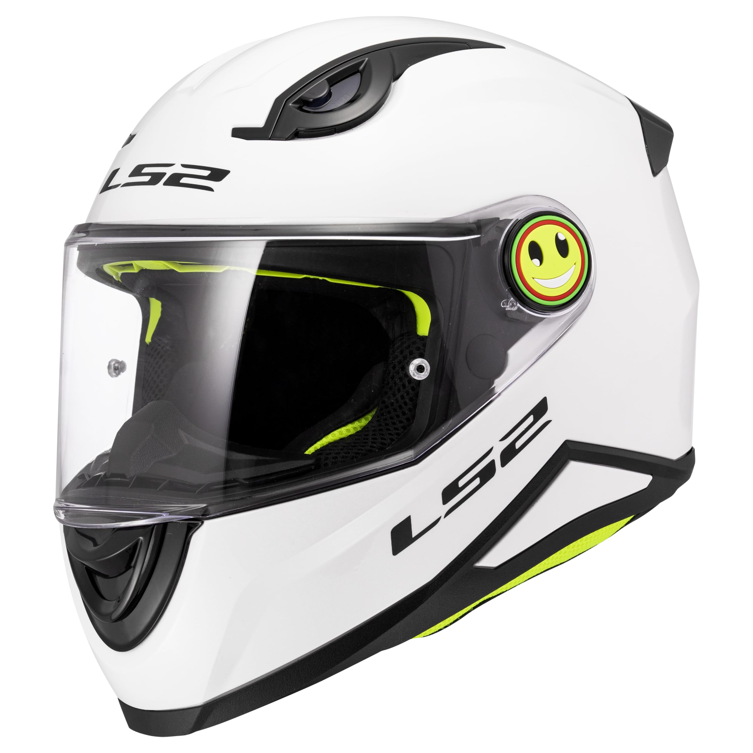 LS2 Unisex Kinder Kid Solid Gloss White Integral-Motorradhelm für Kinder
