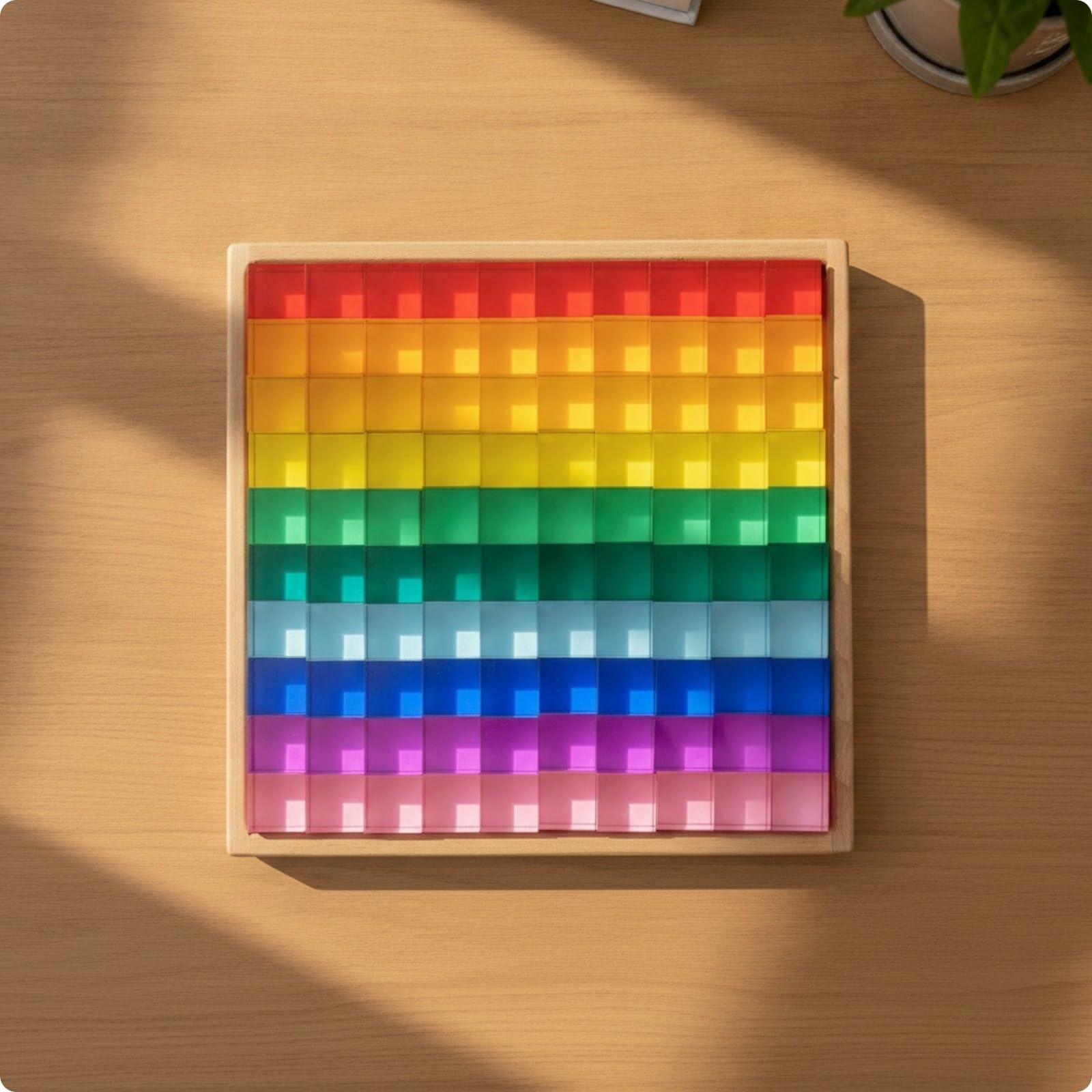 Almencla 100 Pezzi Giocattolo Educativo di Forme | Impilabile, Acrilici Colorati Traslucidi, Sensoriale, Cubo in Acrilico Trasparente, per Spazi attività Organizzati