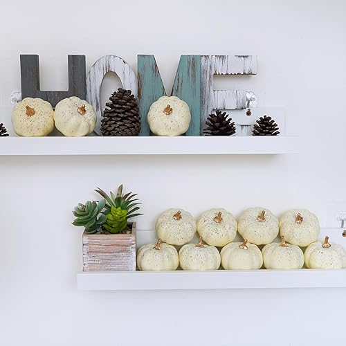 Miniatura 6 de Winlyn 12 calabazas artificiales pequeñas, calabazas decorativas de espuma, para cosecha de otoño, boda, baby shower, Acción de Gracias, Halloween,