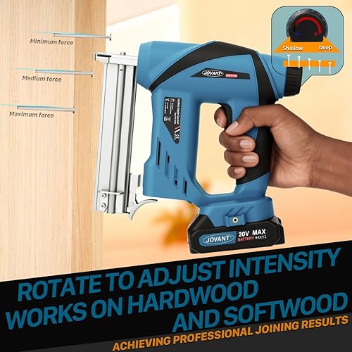 Miniatura 5 de Pistola de clavos inalámbrica 2 en 1 con amoladora angular de 5/8 pulgadas, pistola de clavos inalámbrica con batería, 2 baterías de 2.0 Ah para