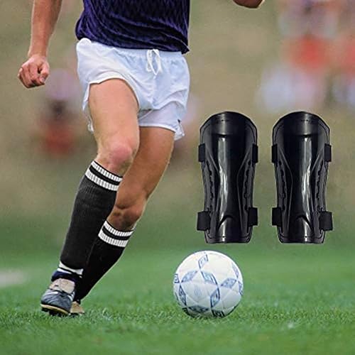 Miniatura 6 de Haploon 2 pares de espinilleras y calcetines de fútbol protectores de espinilleras de fútbol para pantorrillas y rodilleras, equipo de protección