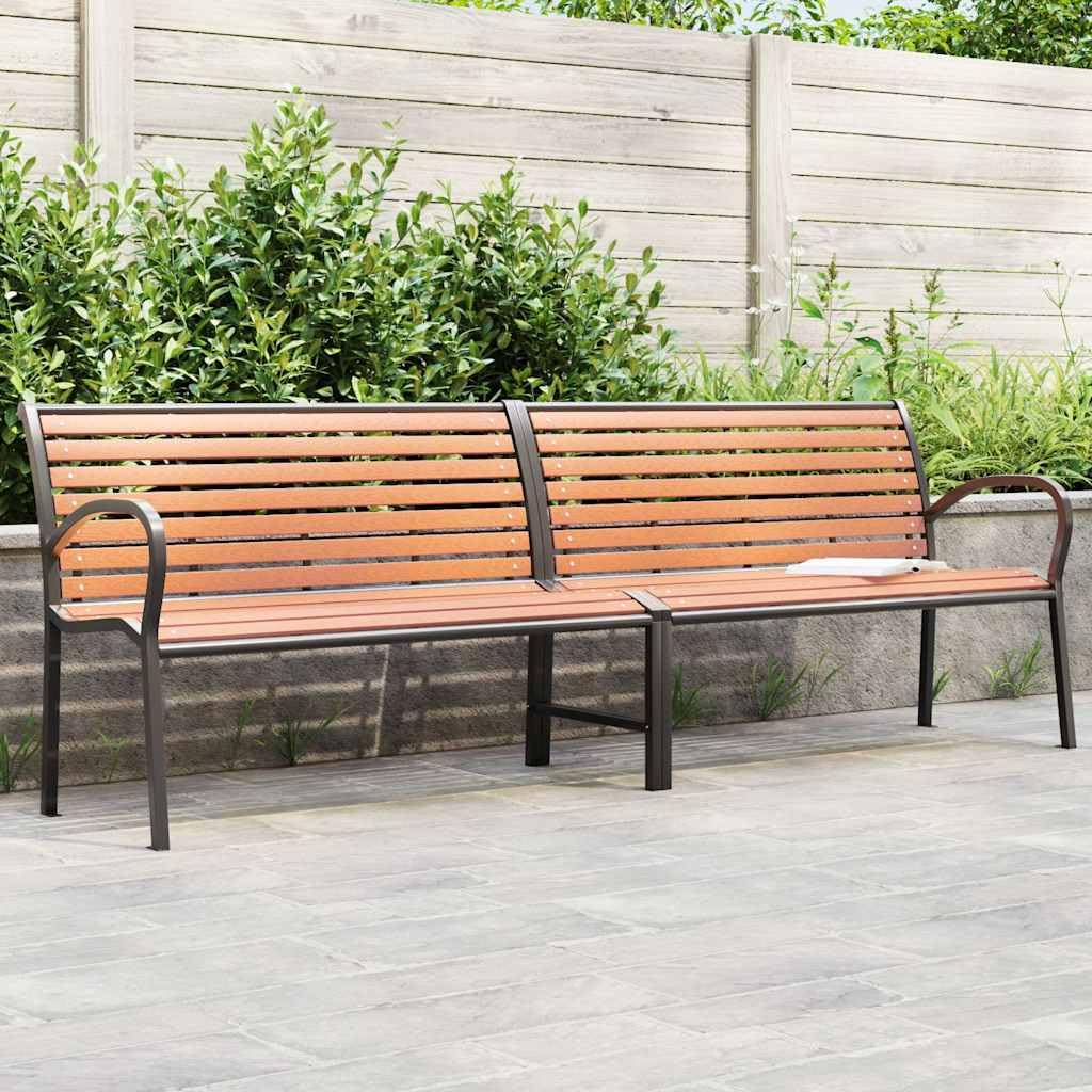 Fengshui Ławka ogrodowa brązowa 231 cm drewno stal