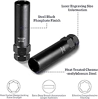 Vista 4 de 8 Piece Spline Lug Nut Master Key Set,Universal Locking Lug Nut Removal Tool for 5, 6, 7, 12 Spline & Hex Wheel Locks,Cr-Mo Steel