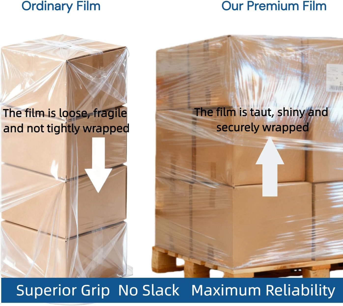Standard Grade 70 Gauge Stretch Film, 18" x 1500' Clear Hand Stretch Wrap, Consistent Thickness for Daily Warehouse Use (4 Rolls)