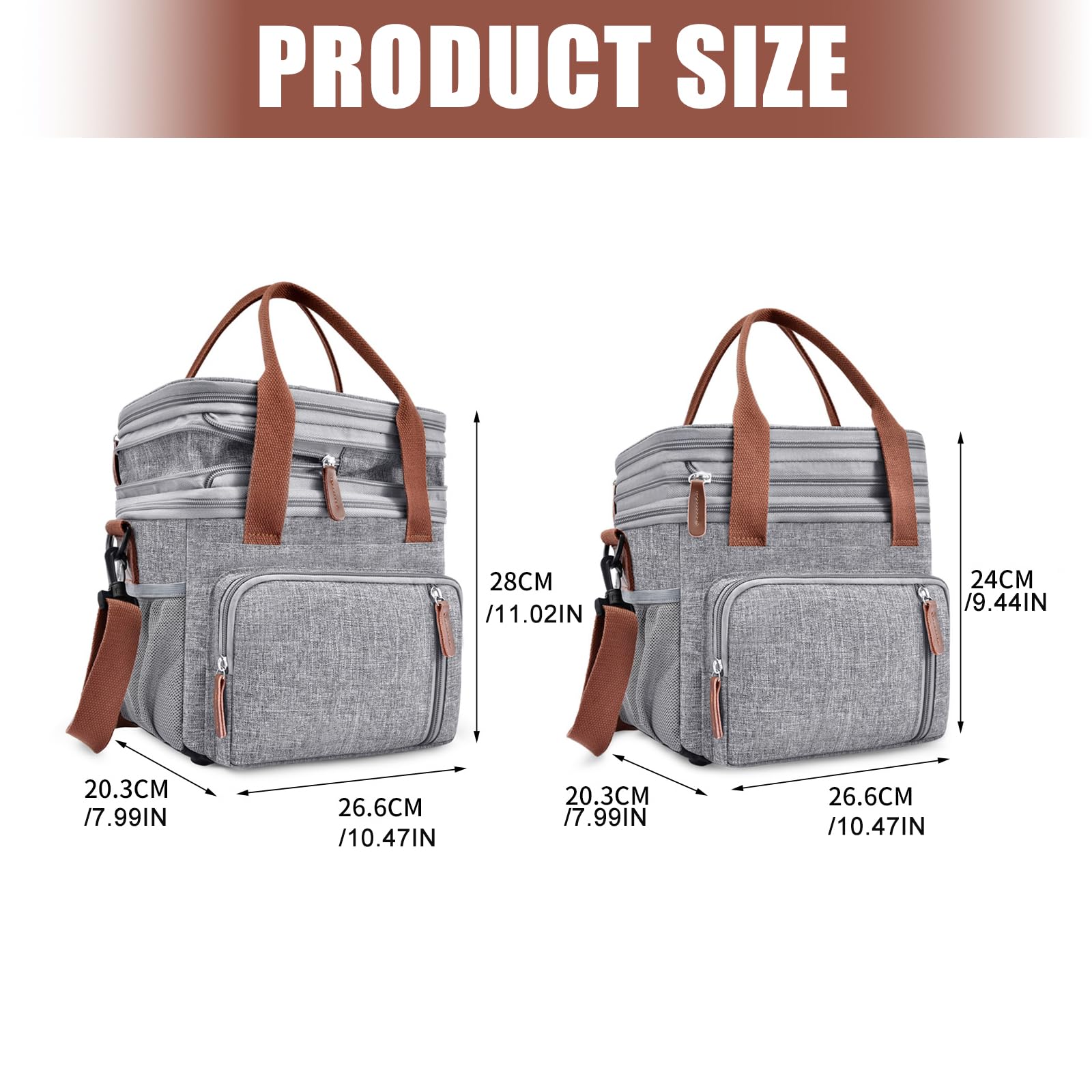 Robusta borsa termica impermeabile da picnic doppia fodera per campeggio viaggio in spiaggia cinghie regolabili spaziosi refrigeratori design pratico all'aperto refrigeratori