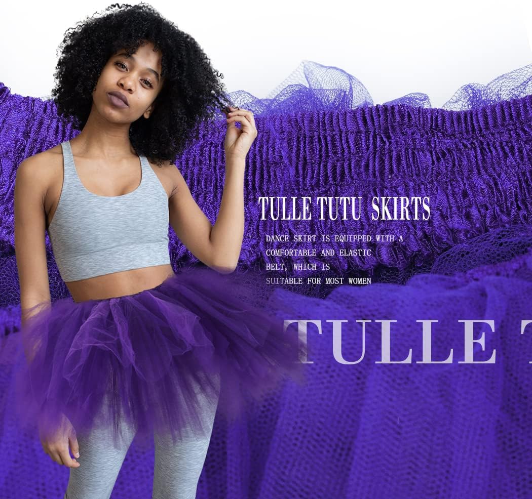Adult Tutu Skirt Classic Elastic Tulle Dance Skirts Layered Ballet Skirt Fluffy Belly Tutus for Festival Costume Party - Image 3
