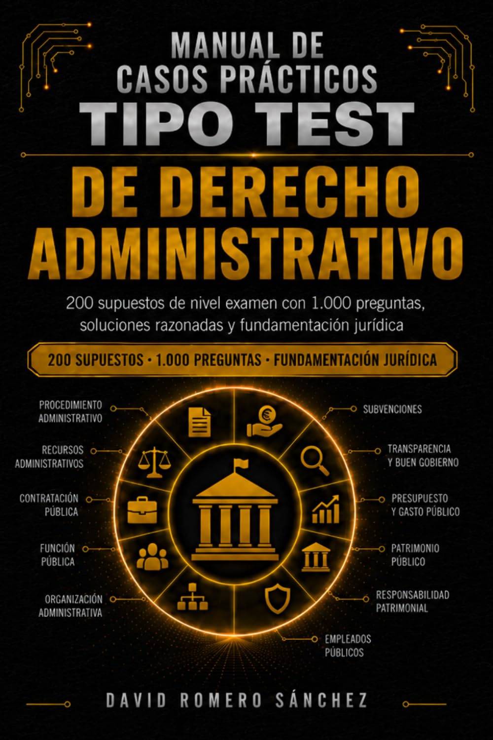 MANUAL DE CASOS PRÁCTICOS TIPO TEST DE DERECHO ADMINISTRATIVO: 200 supuestos de nivel examen con 1.000 preguntas, soluciones razonadas y fundamentación jurídica