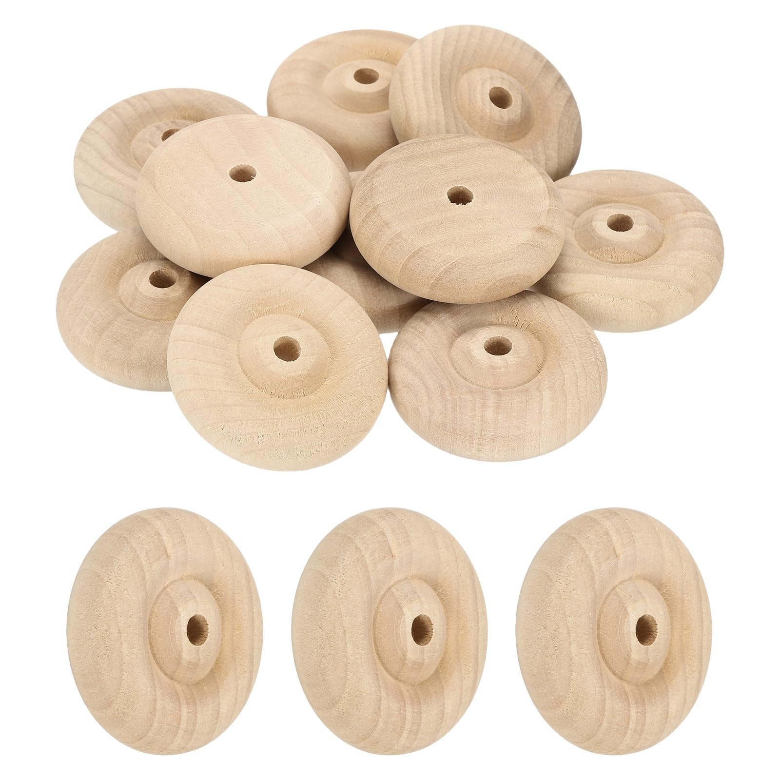 sourcing map 10 Pcs Wooden Wheels, Unfinished Wooden Craft Wheels for Crafts DIY Toy Cars Painting Colors Woodworking Projects, 2 Inches Diameter