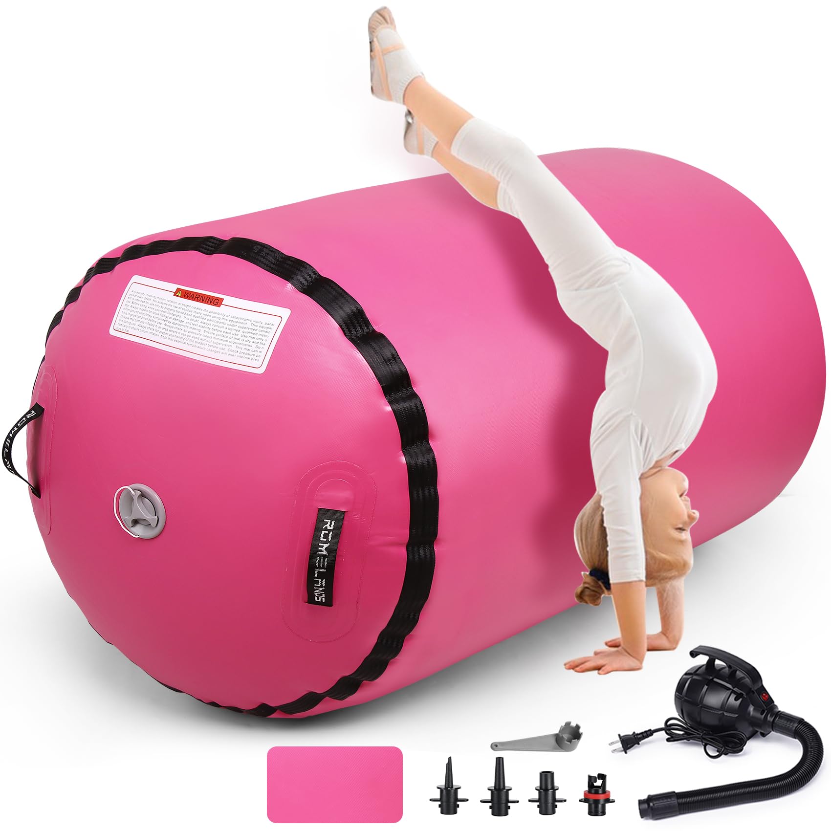 Luftroll-Trommel für Rückwärtssalto- und Rückwärtsbeuge-Training, für Aufblasbare Turn- und Cheerleading-Sprungbretter, mit Elektrischer Pumpe für Yoga und Heimtraining