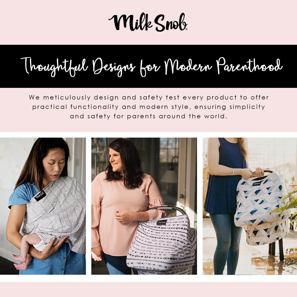 Milk Snob Original 5-in-1 Cover - Added Privacy for Breastfeeding, Baby Car  Seat, Carrier, Stroller, High Chair, Shopping Cart, Lounger Canopy - ...