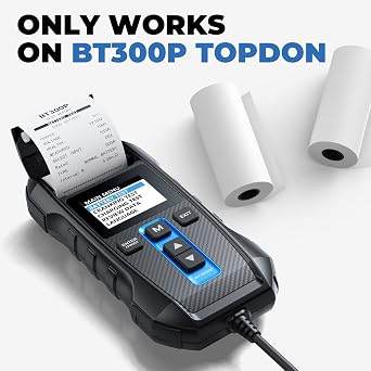 Car Battery Tester 12V 24V 100-2000CCA Lead-Acid Battery, TOPDON BT300P Alternator Tester, Load Tester, with Built-in Printer, Spark Free Metal Clamps, 10 Rolls Cash Register Thermal Paper