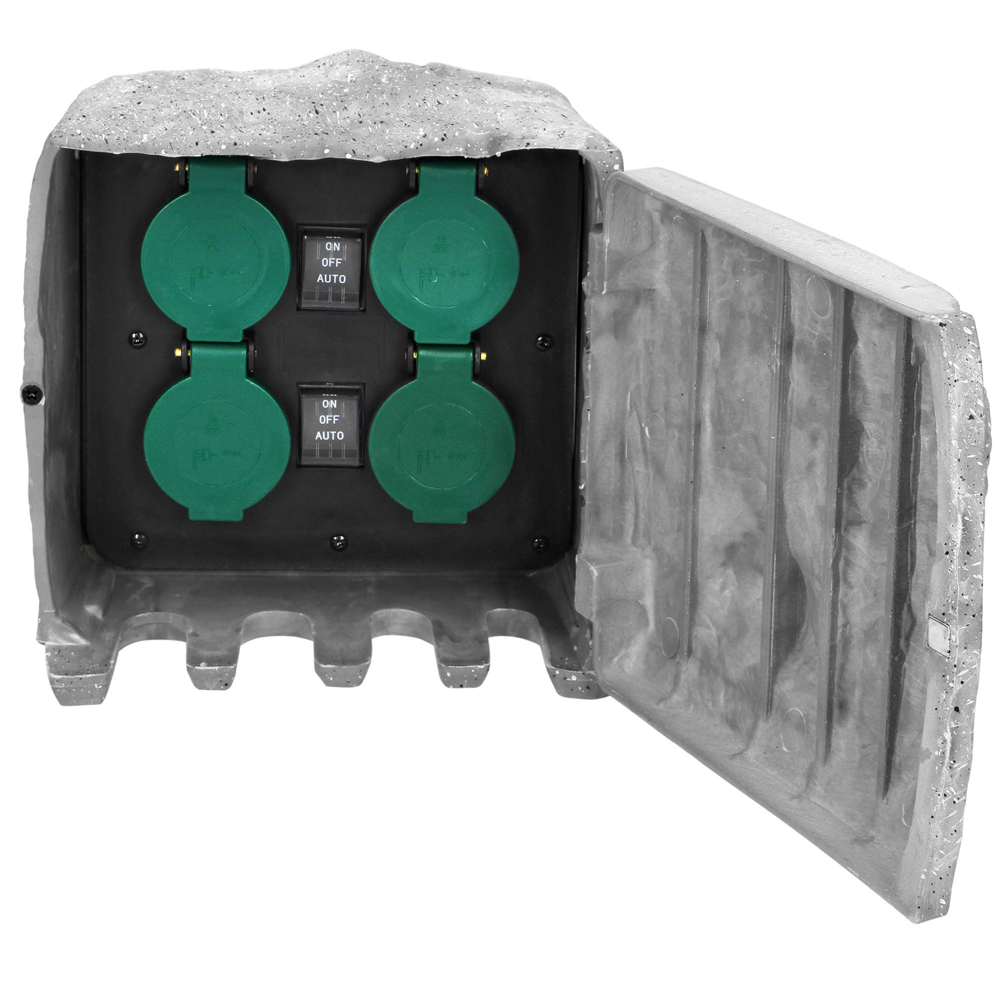 ORNO OR-AE-13185(GS) Gartensteckdose Steinoptik Gummikabel H07RN-F 3x1,5mm2, 3m, 2 Betriebsarten IP 44