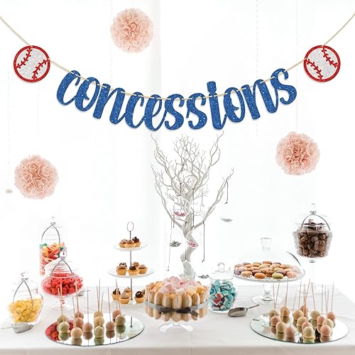 Miniatura 5 de Cartel de concesiones de béisbol, decoración temática deportiva de béisbol para fiestas, suministros de fiesta de cumpleaños, decoración temática de