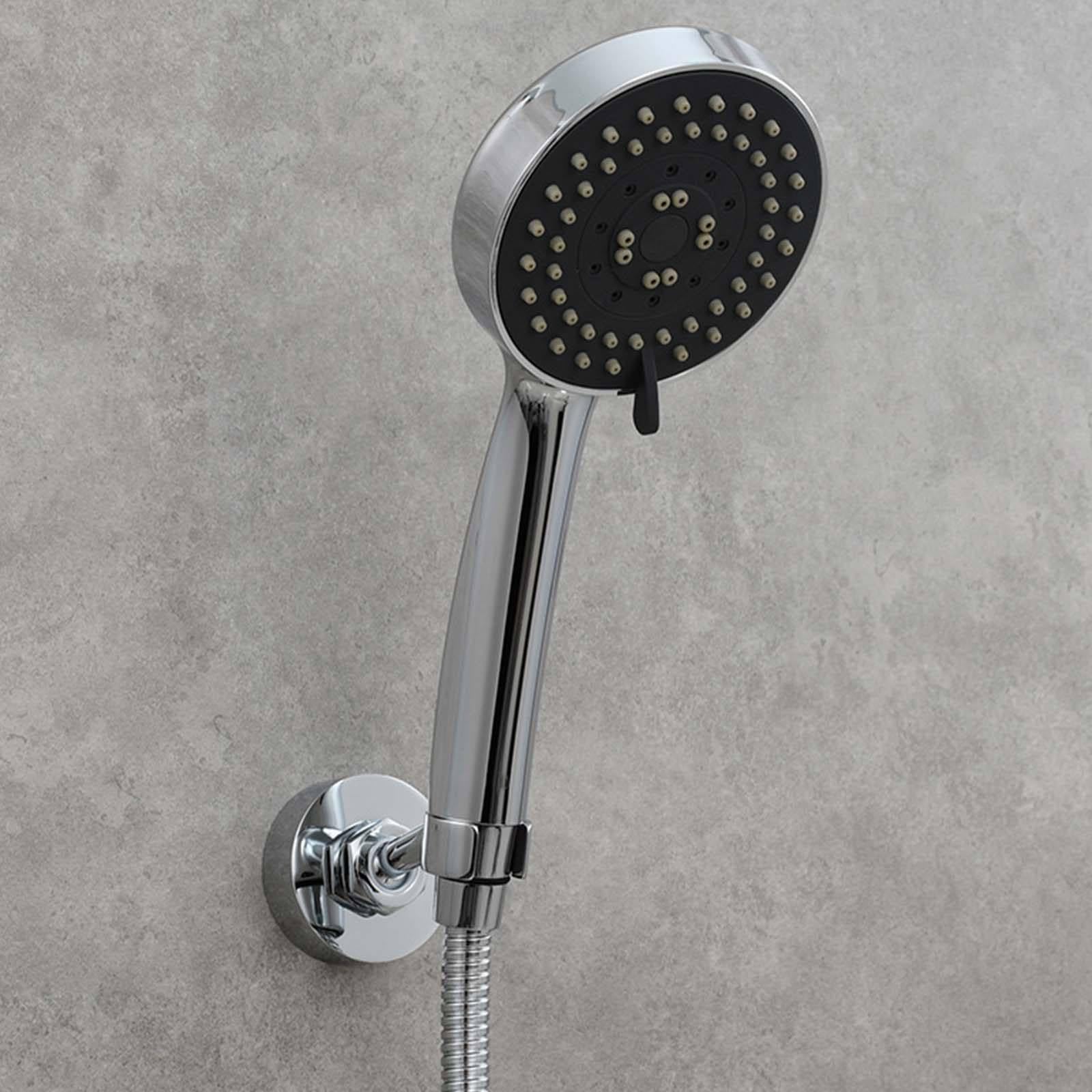 Soporte Ducha Pared Redondo Instalación de Perforación Soporte Alcachofa Ducha Ángulo Ajustable Soporte Ducha Acero Inoxidable Soporte de Ducha Simple Soporte para Ducha Estilo Simple
