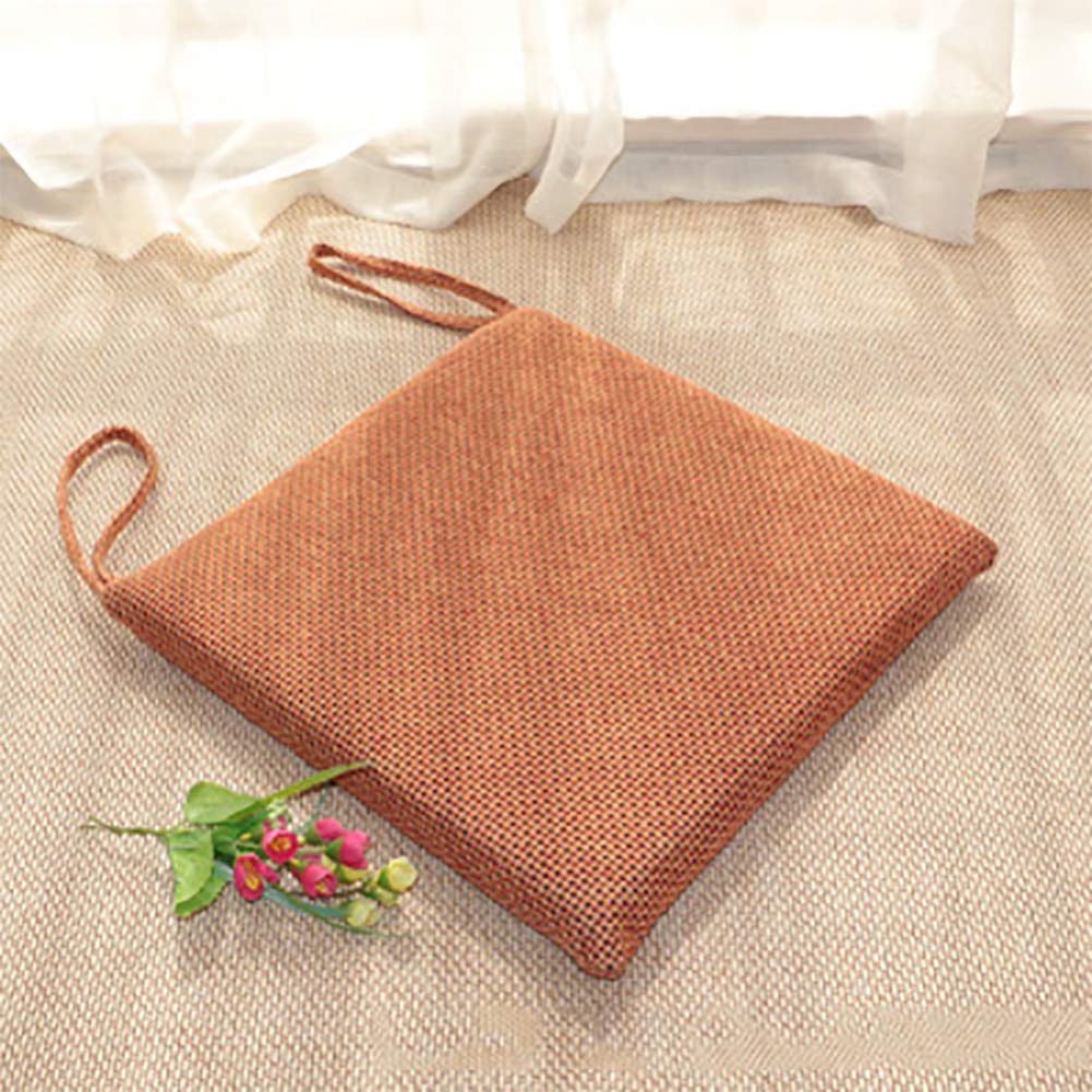 Coussin de chaise à manger orange lot de 4 galettes épaisses et lavables 40x40 cm