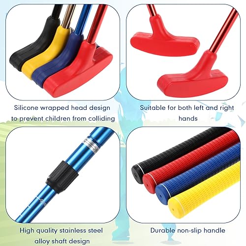 Vista 18 de Hiboom Putters de golf para hombres y mujeres, putter de golf de dos vías con 4 pelotas de golf, longitud ajustable, para niños, a granel