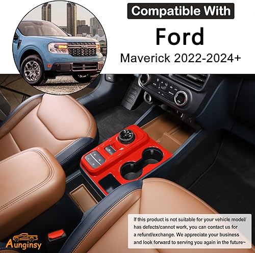 Vista 16 de Cubierta del panel de la caja de cambios de control central del automóvil, compatible con Ford Maverick 2022-2024, cubierta del panel de palanca