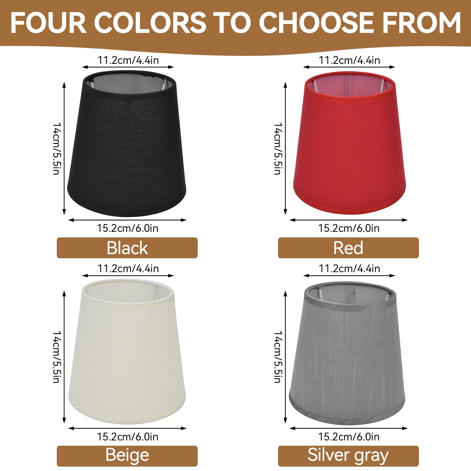Small Lamp Shade, Lamp Shades Set of 2 Lamp Shades for Table Lamps Clip on Lamp Shade for Table Chandeliers Wall Floor Lamp Replacement - Image 2