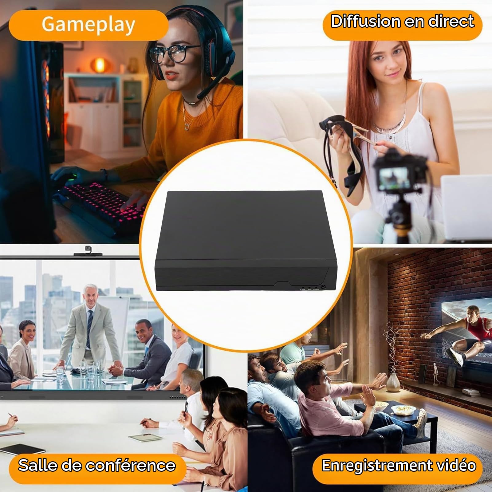 4K 8CH POE NVR H.265 Réseau De Sécurité Enregistreur Vidéo, Hybride CCTV DVR, Appuis jusqu'à 4pcs 4K 5MP 4MP 3MP 1080P Caméras IP, USB De Sauvegarde VGA HD (Prise UE)