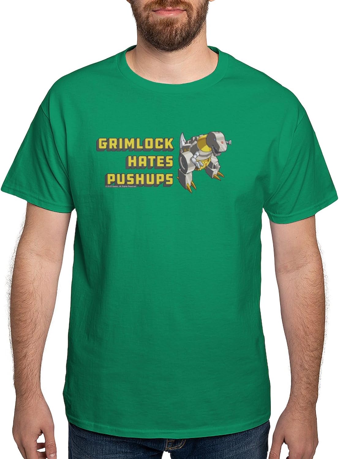 CafePress Transformers Grimlock Hates Pushups Dark T Shirt Men's 100% Cotton, Classic Graphic White T-Shirt