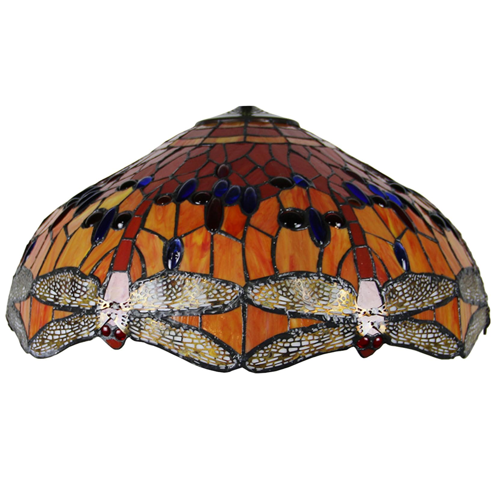 SaryEdge Tiffany Lampshades Replacement Only W20H9 Inch Stained Glass Rose Wisteria Lamp Shade Home Office Decoration Light Cover for Floor Lamps Table Lamps Pendant Hanging Li，Dragon，Dragonfly