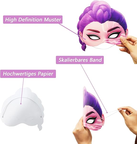 JINLAIYUN Lot de 12 masques décoratifs pour anniversaire - Masque en papier - Décoration d'anniversaire - Personnage - Accessoire de fête (KPP) - 3