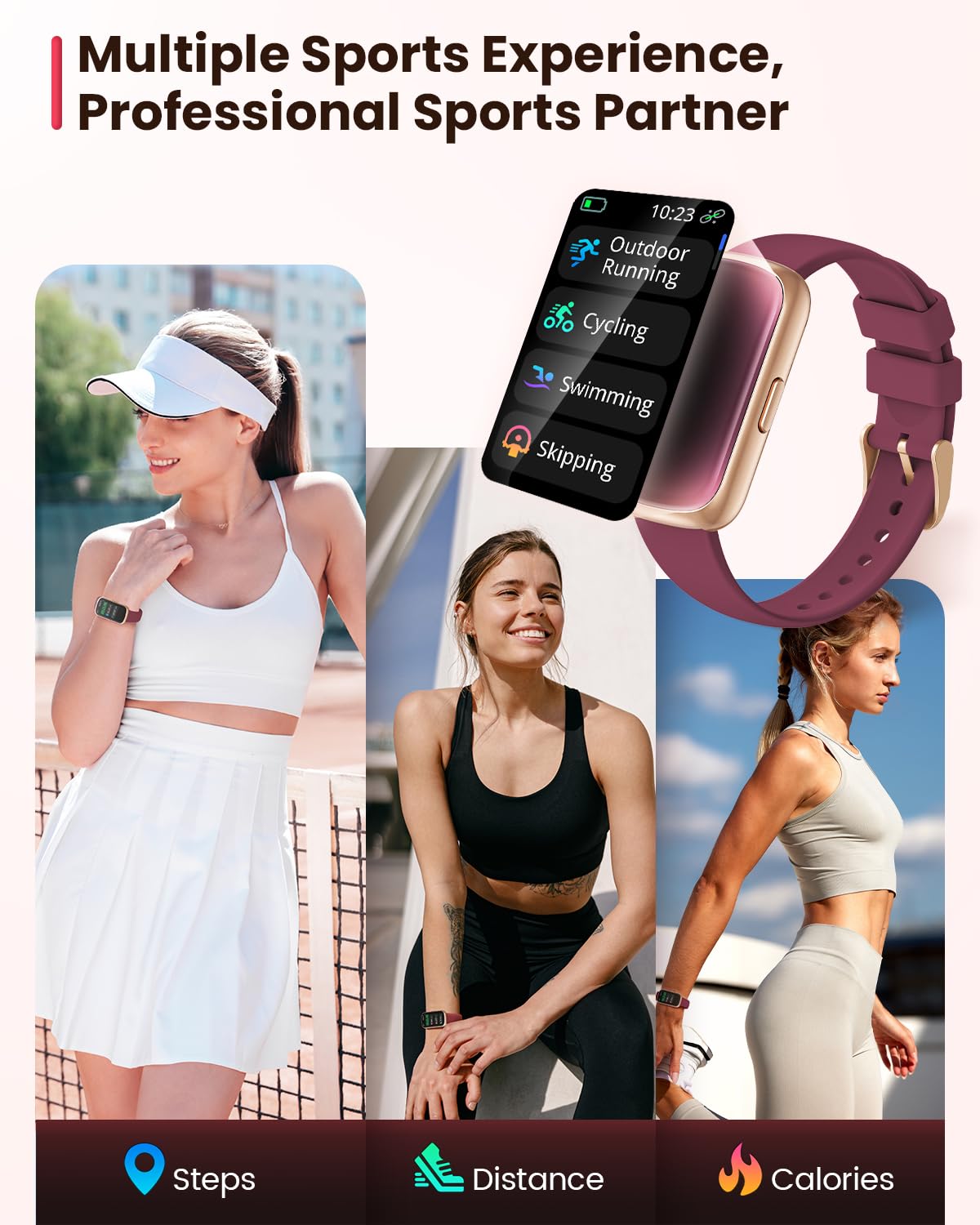 Sanorum Smartwatch Donna, 1.47" Orologio Fitness, 24 Modalità Sport, Cardio SpO2 Sonno Activity Tracker Passi Calorie, 165+ Quadranti, Fisiologia Femminile Notifiche Impermeabile IP68 Oro Nero