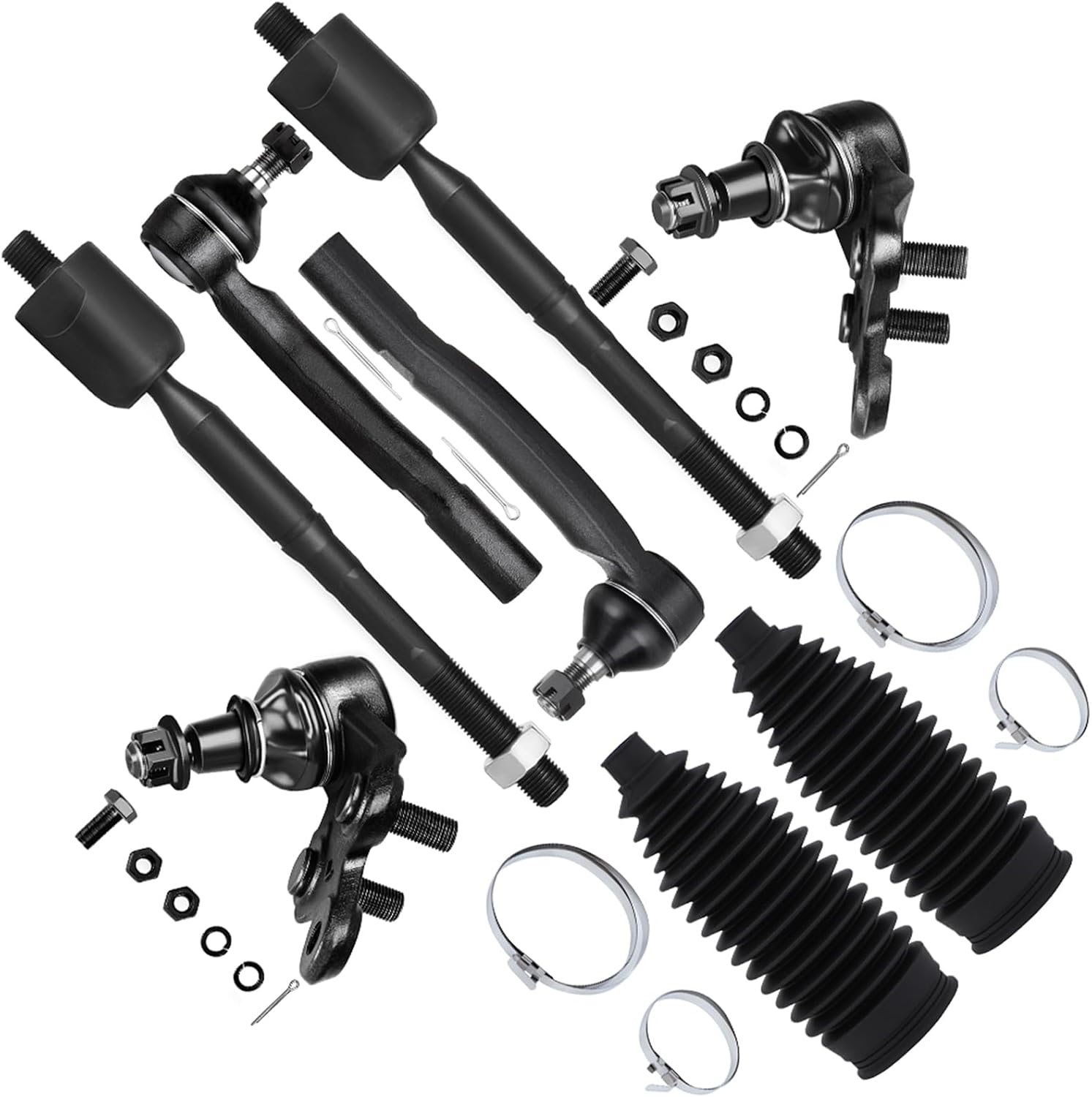 SCITOO 8pcs Front Suspension Kit Lower Ball Joints Inner Outer Tie Rod Ends w/Steering Boots fit for 2002-2006 for Toyota Camry for Toyota Solara for Lexus ES330