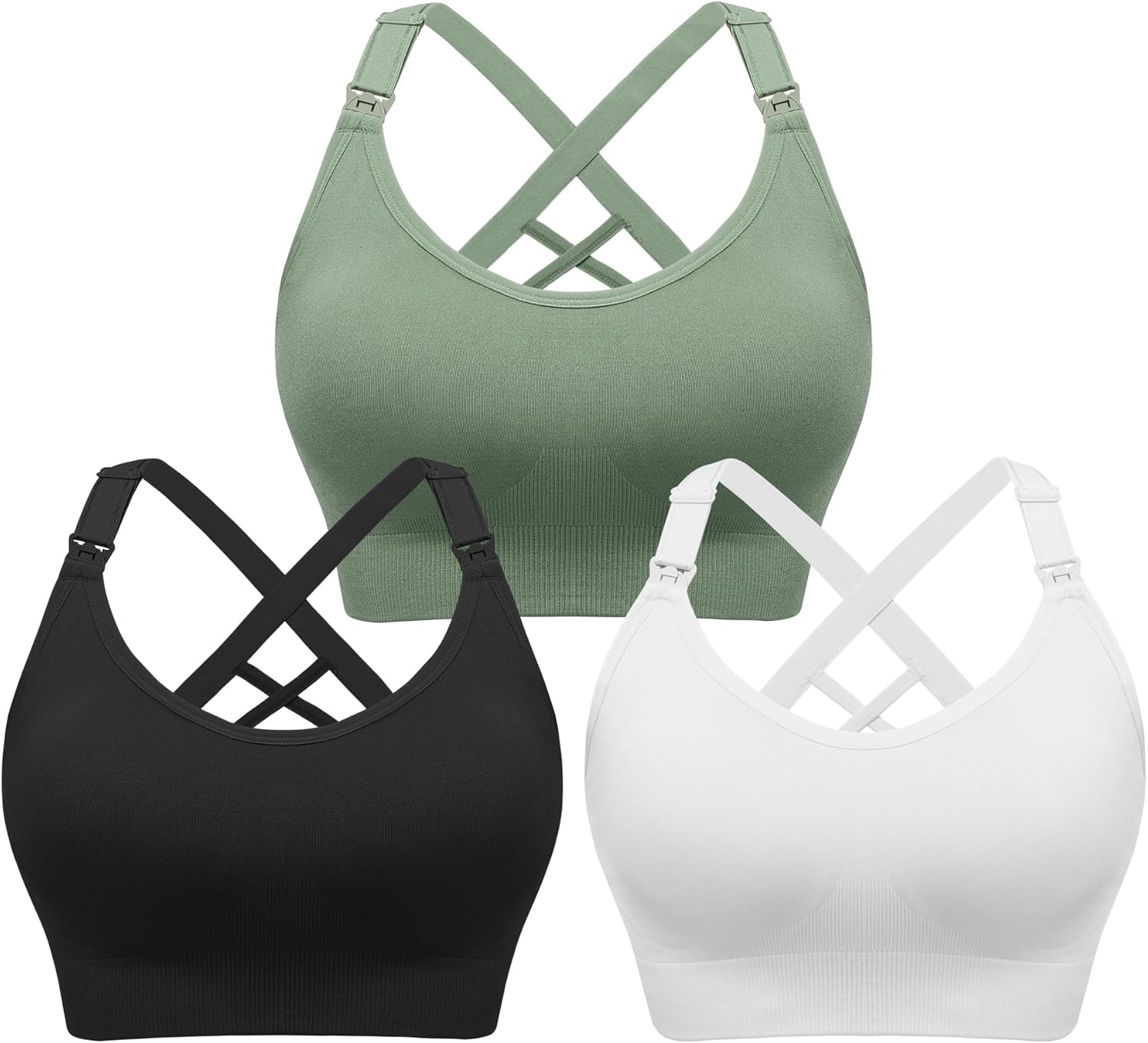 Angelhood Nursing Bras for Breastfeeding, Seamless Nursing Sports Bra Support Yoga Maternity Bras Pregnancy Sleep Bralette