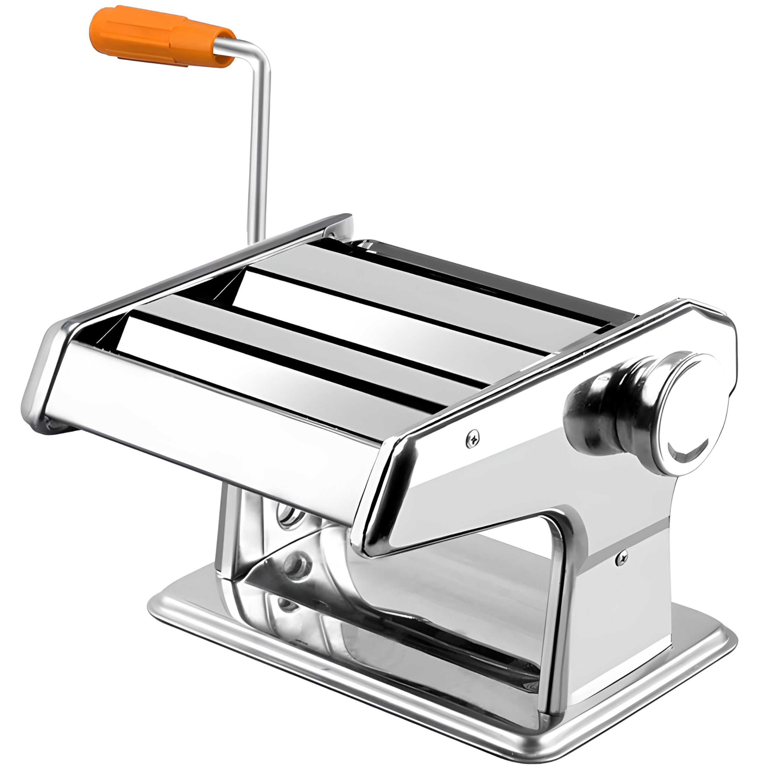 Retoo Macchina per Pasta Manuale in Acciaio Inox - Pasta Maker per Spaghetti, Lasagne, Tagliatelle - Rullo Con Fermaglio da Tavolo - Argento