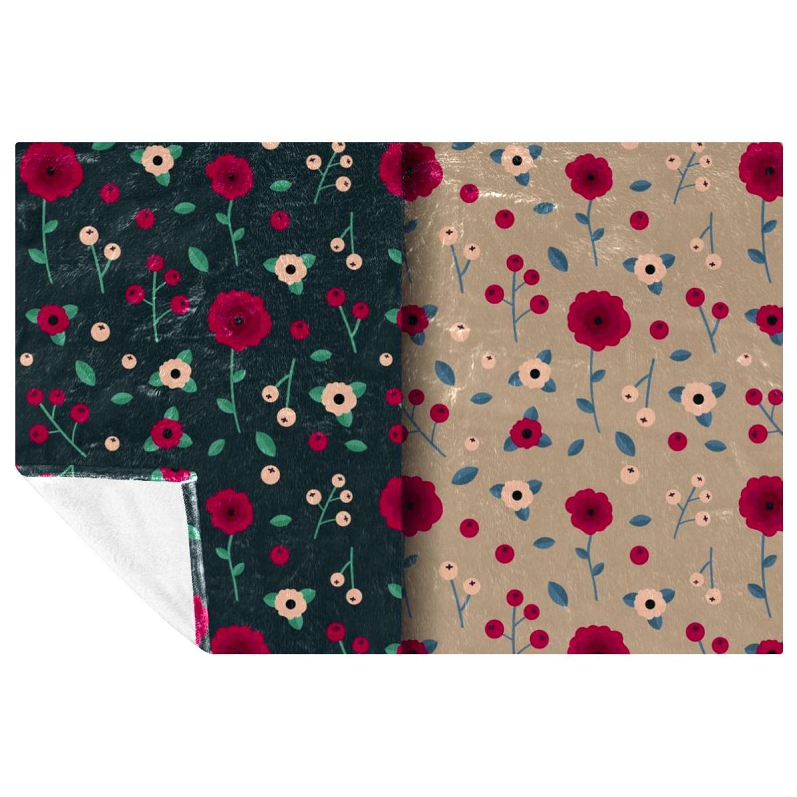 Couverture imprimé rose 150x100 cm plaid chaud de canapé plage camping