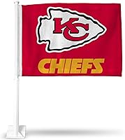 Vista 19 de Rico Industries NFL Double Sided Car Flag - 16" x 19" - Strong Pole That Hooks onto Car/Truck/Automobile