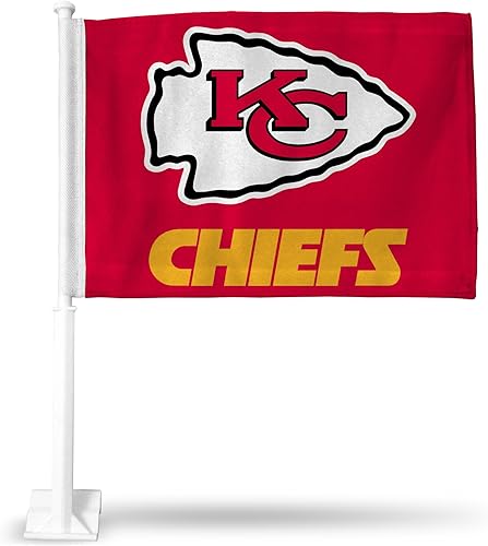Vista 61 de Rico Industries NFL Double Sided Car Flag - 16" x 19" - Strong Pole That Hooks onto Car/Truck/Automobile