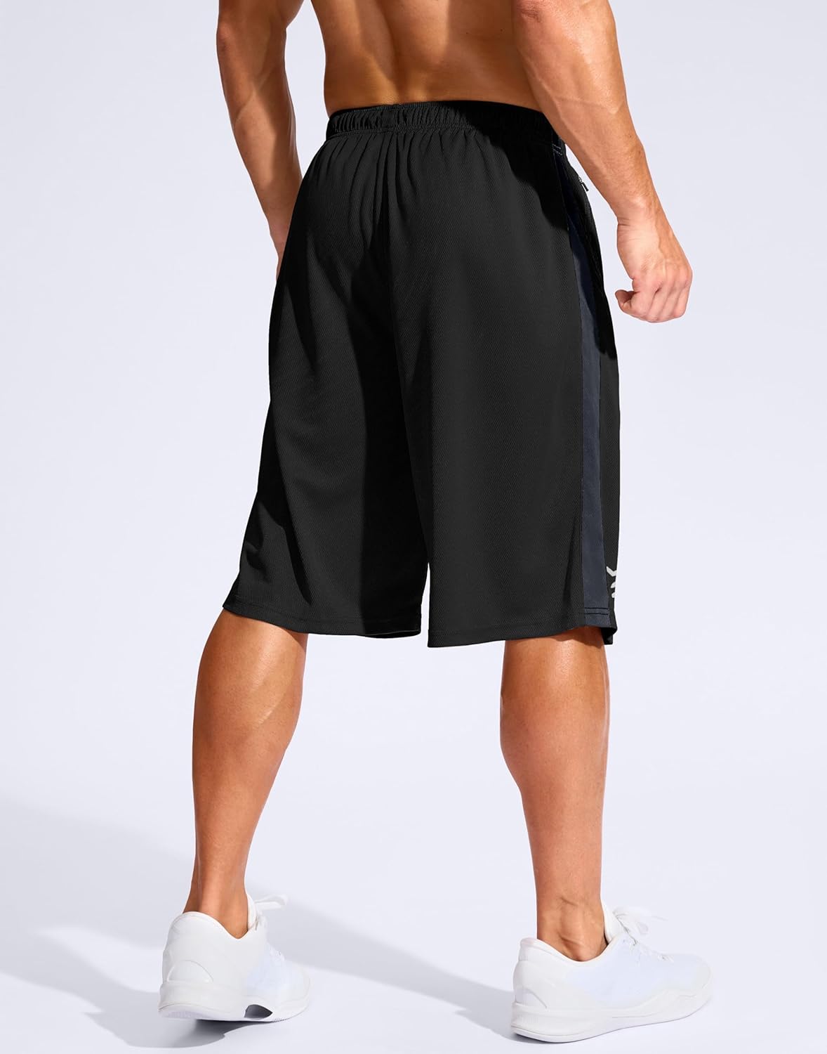 G Gradual Men's 11" Long Basketball Shorts with Zipper Pockets Drawstring Mesh Lightweight Gym Athletic Shorts for Men - Image 2