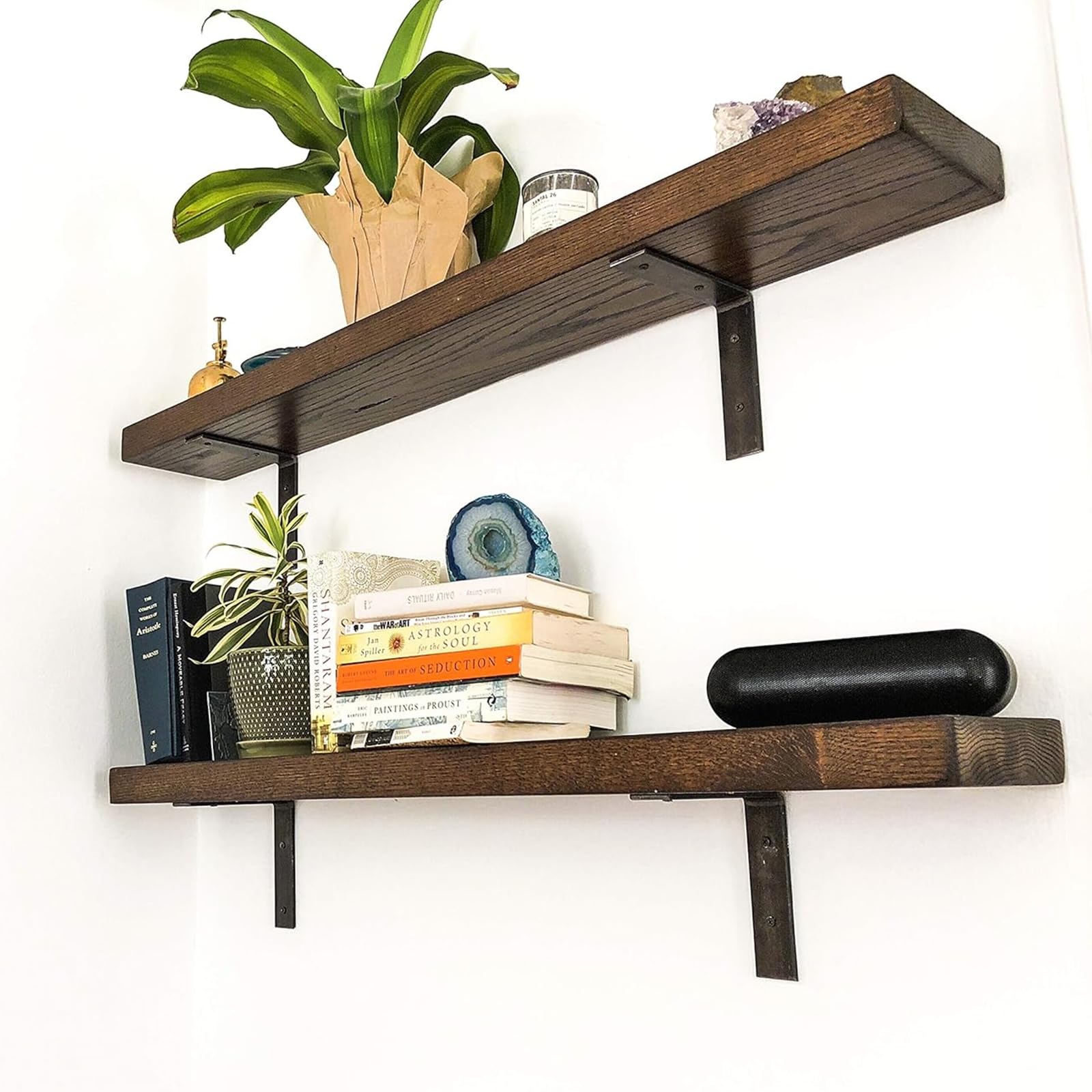 MLOQI Lot de 2 Equerre Etagere Murale, Supports Pour étagères Lourdes Industrielles, Equerre Charge Lourde, Supports en L, 5 mm d'épaisseur avec Vis (30 cm)