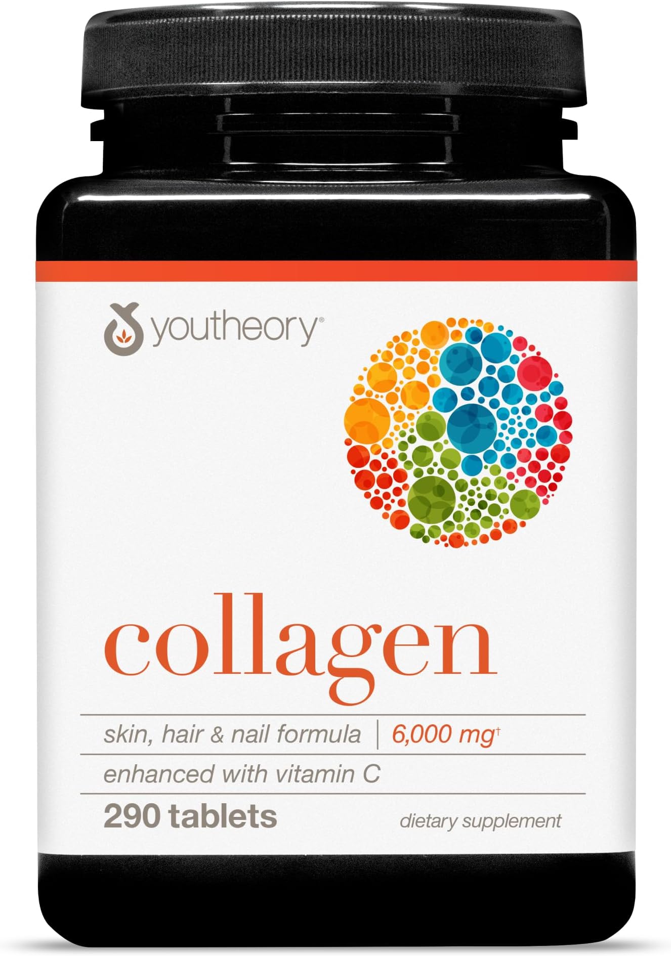 Advanced Collagen - 6,000 mg Hydrolyzed Collagen Peptides - Includes Antioxidants & Contains Vitamin C - Hair Growth, Nails, Joint Health & Bone Support* - 290 Tablets (48-Day Supply)