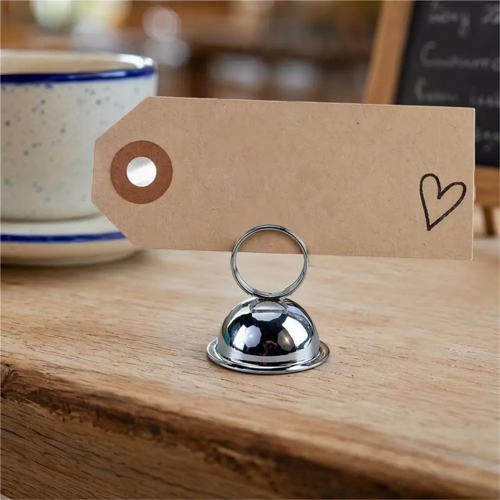 Porte-cartes en métal for Restaurant, 12 pièces, porte-numéro de Table, anneau fendu, support carte Place, affichage Menu service alimentaire for mariage au pour Menus, Numéros de Table