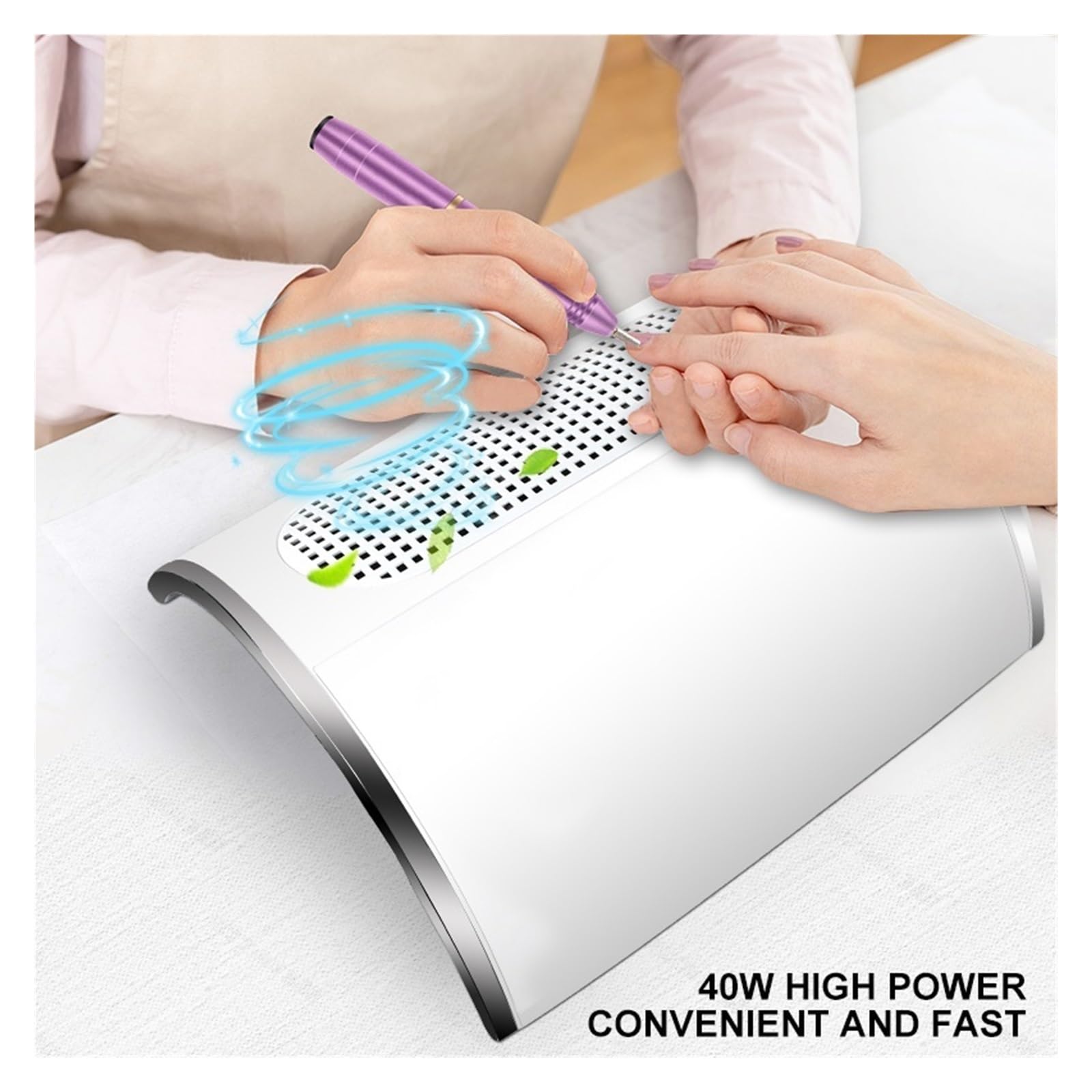 Collecteur de poussière pour ongles, Aspirateur de ventilateur collecteur de poussière d'ongles 40W, machines-outils de manucure avec filtre, outil d'art des ongles puissant pour une utilisation en sa