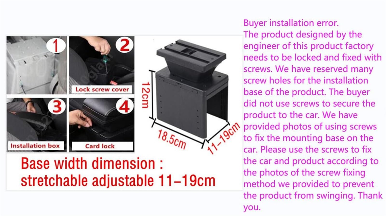 Bandeja de Silicona para Consola Reposabrazos universal para coche, caja de almacenamiento para accesorios de coche, piezas de modernización(A1 Black white NOUSB)