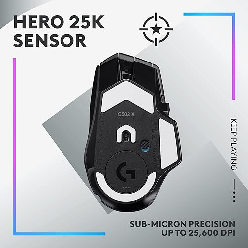 Miniatura 4 de Logitech G 502 X PLUS LIGHTSPEED inalámbrico - Mouse óptico con interruptores híbridos LIGHTFORCE LIGHTSYNC RGB sensor de juego HERO 25K compatible