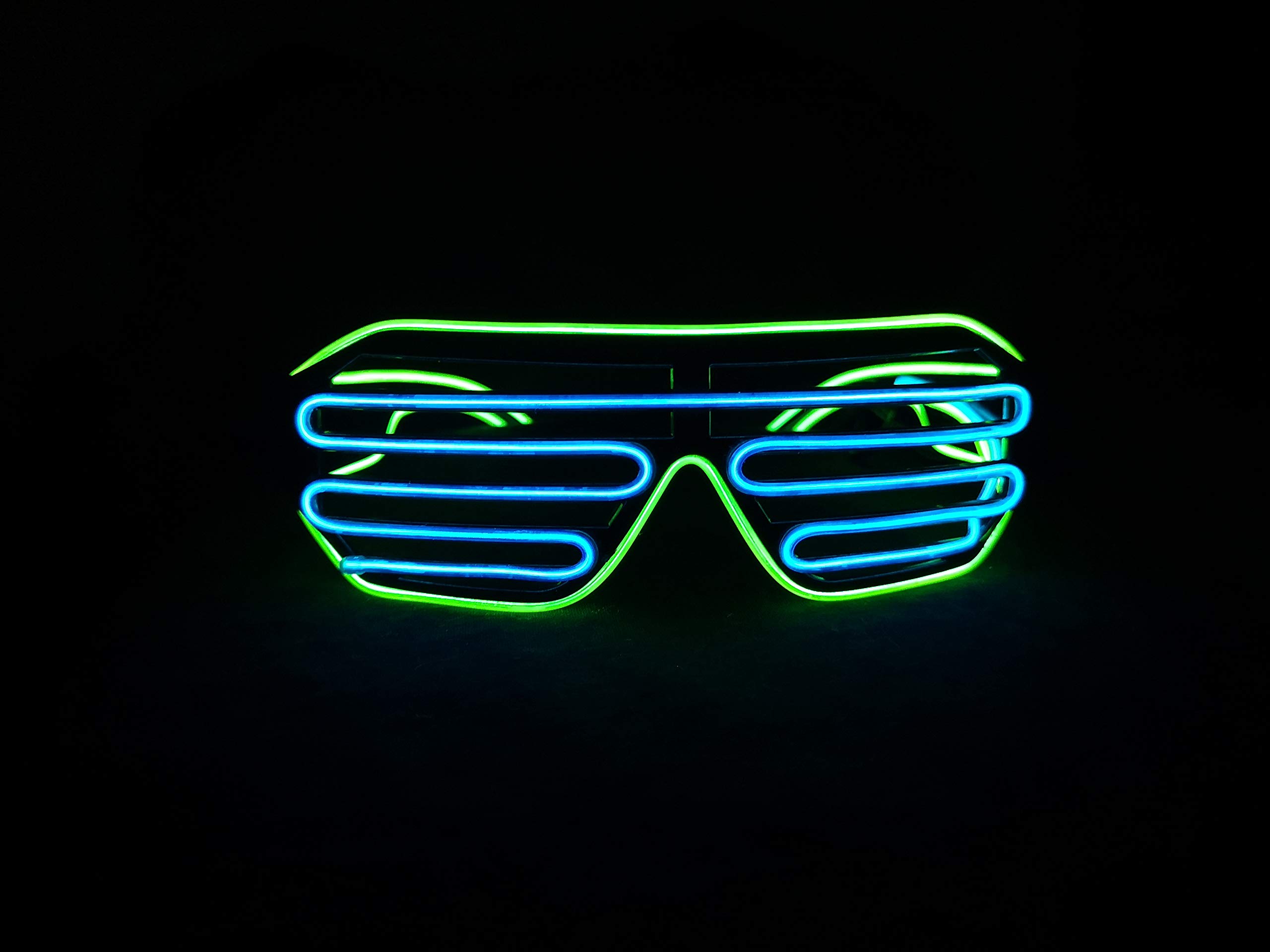 SOUTHSKYLED Glasses Shutter Type EL Wire Glow Light Up 2 colors 4 Modes For for Halloween Costume Cosplay Party