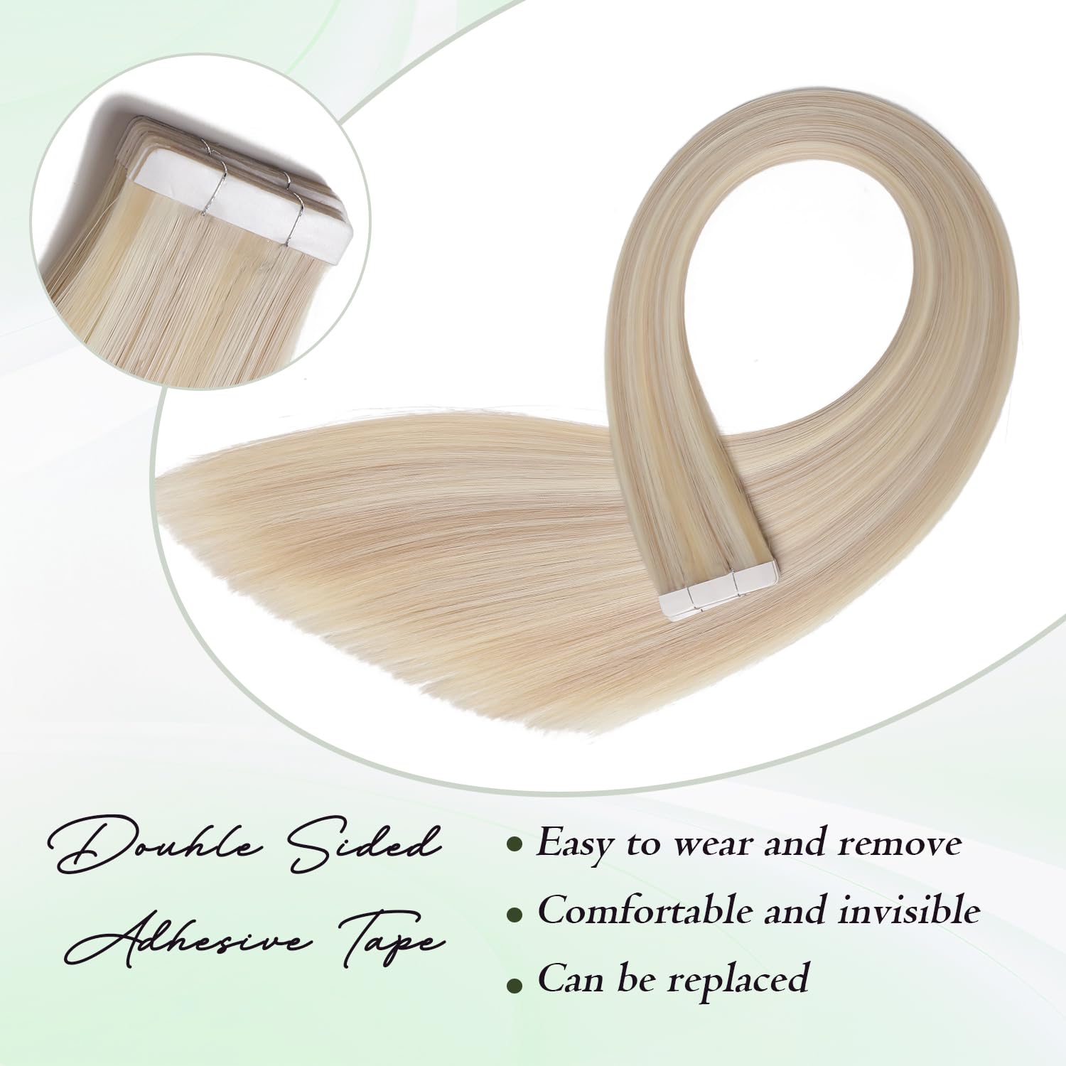 20 Inch Tape-In Human Hair Extensions, 45g, 20 Pieces, Super Invisible Amazon.com : Tape in Hair Extensions 20 Inch Tape in  main image 3