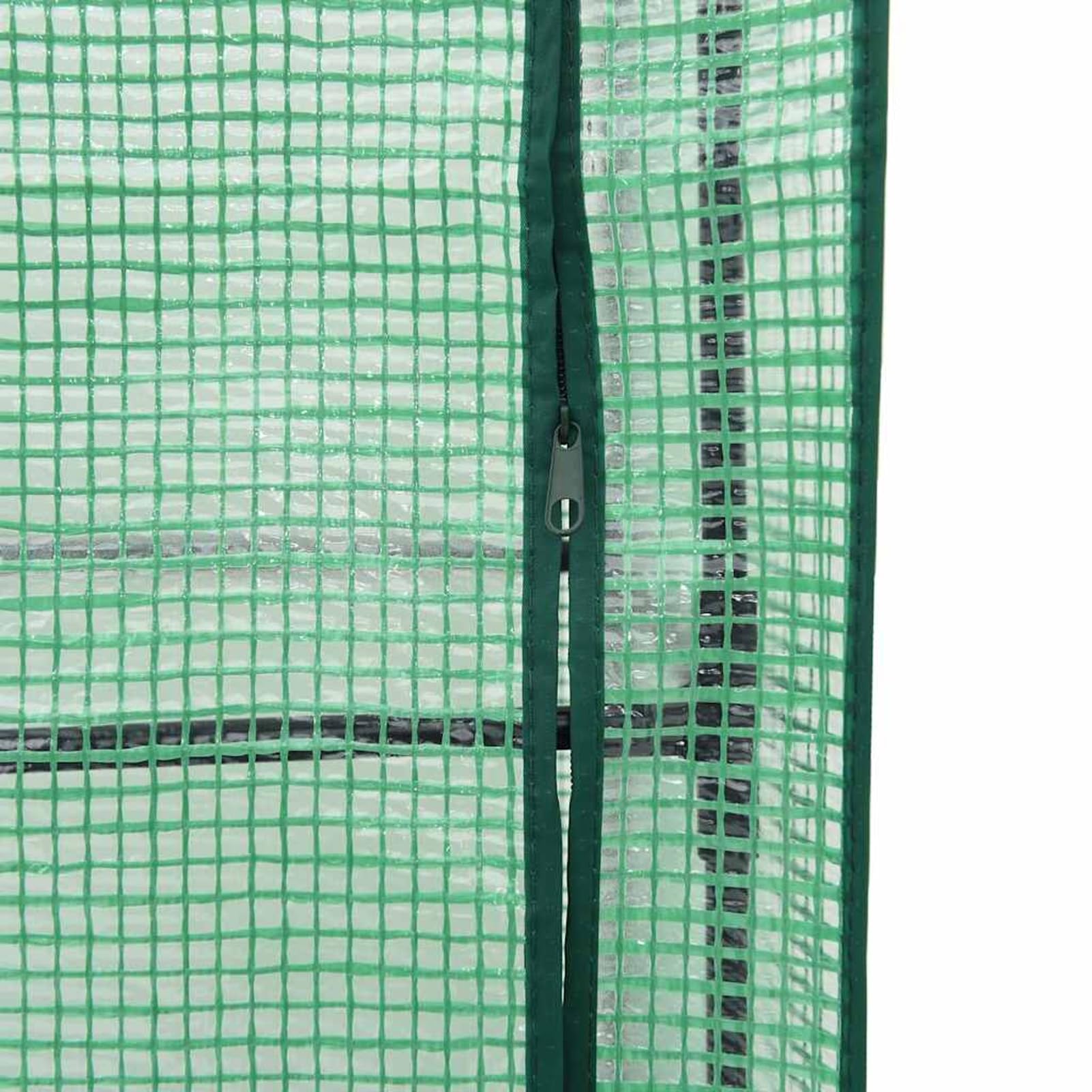 Gecheer Letto rialzato con Serra, Struttura in Ferro e Vasca in Polipropilene 120x40x123 cm Effetto Rattan Verde Grigio Blu, Copertura in polietilene per orto Balcone Giardino Cortile